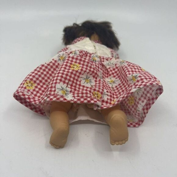 Vintage Gi-Go Toys Baby Girl Doll Red Gingham Floral Dress 9" - Picture 8 of 11